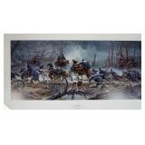 1014	MORT KUNSTLER LIMITED ED PRINT  SIGNED AND NUMBERED 195, *THE MUD MARCH*. 18 1/2 IN X 34 IN OVE