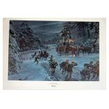 1017	MORT KUNSTLER LIMITED ED PRINT  SIGNED AND NUMBERED 1000, *THE WINDS OF WINTER*. 23 3/4 IN X 31