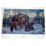 1021	MORT KUNSTLER LIMITED ED PRINT  SIGNED AND NUMBERED 529, *CHANGING OF THE PICKETS*. 23 3/4 IN X