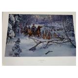 1027	MORT KUNSTLER LIMITED ED PRINT  SIGNED AND NUMBERED 744, *CONFEDERATE CROSSING*. 23 3/4 IN X 33