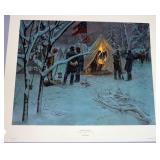 1032	MORT KUNSTLER LIMITED ED PRINT  SIGNED AND NUMBERED 451, *STRATEGY IN THE SNOW*. 24 1/4 IN X 29