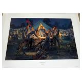 1045	MORT KUNSTLER LIMITED ED PRINT  SIGNED AND NUMBERED 1233, *SHARESBURG WAR COUNCIL*. 23 1/2 IN X