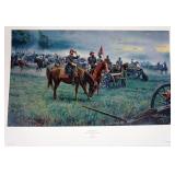 1051	MORT KUNSTLER LIMITED ED PRINT  SIGNED AND NUMBERED 677, *FORMING THE LINE*. 23 IN X 33 1/2  IN