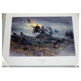 1054	MORT KUNSTLER LIMITED ED PRINT  SIGNED AND NUMBERED 782, *COURAGE IN BLUE*. 20 1/4 IN X 28  IN 