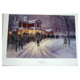 1062	MORT KUNSTLER LIMITED ED PRINT  SIGNED AND NUMBERED 58 , *MERRY CHRISTMAS GENERAL LEE*. 23 IN X