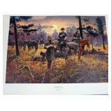 1063	MORT KUNSTLER LIMITED ED PRINT  SIGNED AND NUMBERED 451 , *CONFEDERATE SUNSET*. 24 IN X 32  IN 