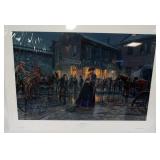 1075	MORT KUNSTLER LIMITED ED PRINT  SIGNED AND NUMBERED 2100, *THE PALACE BAR*. 23 1/2 IN X 32 3/4 