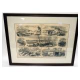 1103	FRAMED CIVIL WAR HARPERS WEEKLY, OUR ARMY BEFORE YORKTOWN, VA. 29 1/4 IN X 22 3/4 IN OVERALL	25