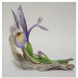 1001	BOEHM BONE PORCELAIN FLOWER FIGURE LIMITED *SPANISH IRIS* NO 242, APPROXIMATELY 9 IN X 8 1/2 IN