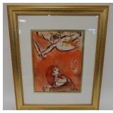 1039	MARC CHAGALL *THE FACE OF ISRAEL* FRAMED ORIGINAL 1960 LITHO FROM THE DRAWINGS FOR THE BIBLE WI