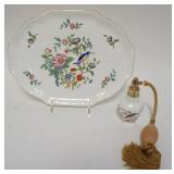 1112	2 PIECE LOT; AYNSLEY PEMBROOK TRAY & ATOMIZER. TRAY IS 12 IN X 9 1/2 IN 	50	100	25	PLEASE PAY A