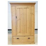 1127	SCRUB PINE WARDROBE W/ ONE DOOR & ONE DRAWER. 75 IN H 45 1/2 W 18 1/4 IN DEEP	100	200	50	PLEASE