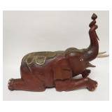 1187	LARGE WOOD CARVED LACQUERED THAI ELEPHANT, 24 IN X 17 1/2 IN	50	100	25	PLEASE PAY ATTENTION FOR