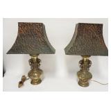 1213	PAIR OF BRASS ASIAN TABLE LAMPS W/HAMMERED COPPER SHADES, 22 1/4 IN HIGH	150	300	50	PLEASE PAY 