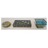 1218	GROUP OF 3 ENAMELED ASIAN BOXES & SMALL PLANTER	50	100	25	PLEASE PAY ATTENTION FOR DAILY ADDITI