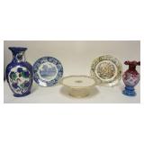 1232	5 PIECE LOT, LENOX COMPOTE, 2 SOUVINEER PLATES, ASIAN VASE, FENTON VASE	50	100	25	PLEASE PAY AT