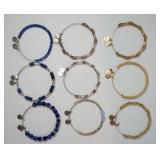 1245	LOT OF 9 ALEX AND ANI BRACELETS, 3 ARE GOLD COLORED.	75	150	25	PLEASE PAY ATTENTION FOR DAILY A