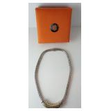 1251	JOHN HARDY STERLING SILVER CABLE CHAIN NECKLACE WITH HALF MOON SLIDE CHARM. APPROXIMATELY 16 IN