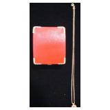 1263	PINK STAR RUBY 14K GOLD NECKLACE, CHAIN APPROXIMATELY 18 IN LONG. APPROXIMATE WEIGHT WITH STONE