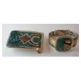 1267	MEXICAN MIXED METAL CUFF BRACELET AND BELT BUCKLE, MARKED	50	100	25	PLEASE PAY ATTENTION FOR DA