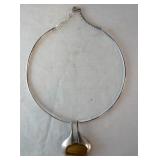 1008	STERLING SILVER CHOKER NECKLACE WITH TIGER EYE TYPE STONE MARKED 925, TOTAL APPROXIMATE WEIGHT 