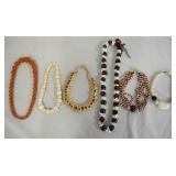 1020	LOT OF 6 UNUSUAL COSTUME BEADED NECKLACES