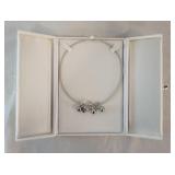 1027	SIBANI JOAILLIER PARIS TAHITIAN STYLE PEARL NECKLACE SET WITH STERLING SILVER NECKLACE, EARRING