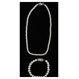 1035	STERLING SILVER BEADED BRACELET MARKED MEXICO 925 RICH AND NECKLACE MARKED 925 ITALY. TOTAL APP