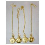 1054	LOT OF FOUR PATRIOTIC POCKET WATCHES ON CHAINS. 