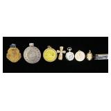 1066	LOT OF EIGHT NECKLACE PENDANTS INCLUDING ONE FROM THE 27TH NATIONAL SAENGERFEST 1929 & A WOODST