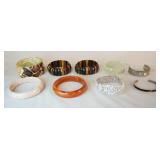 1067	LOT OF EIGHT BRACELETS INCLUDING ONE MARKED IRIS DESIGNS, ONE MARKED WITH AN N & ONE IS MARKED 