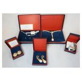 1091	LOT OF GIOVANNI TORIONIA JEWELRY IN ORIGINAL BOXES. LOT INCLUDES TWO PAIRS OF EARRINGS, A BRACE