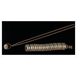 1117	PAI CC GOLD PLATED PEWTER BASKET LIGHTHOUSE SCRIMSHAW NECKLACE AND CORO PEGASUS BRACELET