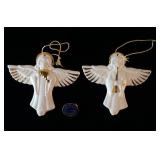 1118	2 GOEBEL W GERMANY ANGELS WITH GOLD TRIM AND 10 YEAR COLLECTORS PIN