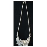 1189	SIGNED KLASSEN STERLING SILVER NECKLACE W/ 24K GOLD ACCENTS, CHAIN IS ALSO MARKED STERLING SILV