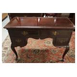1013	MAHOGANY VANITY W/HANGING MIRROR, 4 DRAWERS, HAS REEDED 1/4 COLUMNS, 42 3/4 IN WIDE X 30 3/4 IN