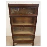 1016	GLOBE-WERNICKE 4 SECTION BARRISTER BOOKCASE, OAK, 34 IN WIDE X 65 IN HIGH