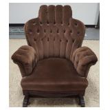 1039	VICTORIAN PLATFORM ROCKER W/TUFTED BACK & ARMS, 36 IN WIDE X 40 IN HIGH