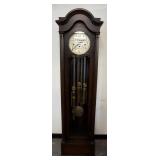 1044	JACQUES TALL CASE CLOCK, HAS AN ARCHED TOP & FLUTED 3/4 COLUMNS, 20 3/4 IN WIDE X 75 IN HIGH