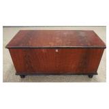 1046	GRAIN PAINTED BLANKET CHEST ON TURNED FEET, 50 IN X 22 3/4 IN X 25 IN HIGH