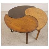 1050	SMALL MID CENTURY MODERN 3 PIECE PUZZLE TABLE, 30 IN DIAMETER TOGETHER, 17 5/8 IN HIGH