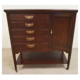 1051	ONE DOOR 5 DRAWER FILE CABINET, DRAWER FRONTS FALL AWAY, HAS A BOTTOM SHELF, 31 IN WIDE X 33 IN
