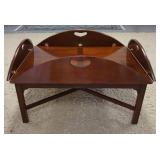 1053	BAKER BUTLERS TABLE W/X STRETCHER BASE, 38 1/2 IN X 30 IN TOP SURFACE EXCLUDING FLAPS