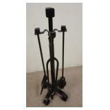 1057	SET OF IRON FIREPLACE TOOLS W/HOLDER