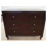 1069	BAKER BARBARA BARRY COLLECTION 3 DRAWER CHEST, HAS REEDED DRAWER FRONTS, 42 IN WIDE X 24 IN DEE