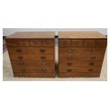 1071	PAIR OF ETHAN ALLEN BAUMRITTER 4 DRAWER CHESTS, 30 1/4 IN WIDE X 30 1/4 IN HIGH
