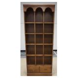 1073	ETHAN ALLEN 5 TIER SHELF W/DRAWER, SHELVES HAVE PLATE GROOVES, 30 IN WIDE X 78 IN HIGH X 10 IN 