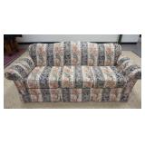 1075	TEMPLE FLORAL UPHOLSTERED SOFA, APPROXIMATELY 84 IN WIDE