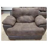 1077	BA JACKSON EXTRA WIDE UPHOLSTERED CHAIR, APPROXIMATELY 60 IN WIDE