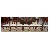 1078	SET OF 7 ASHLEY DINING CHAIRS, SOME SEATS HAVE STAINING, ONE ARM, 6 SIDE